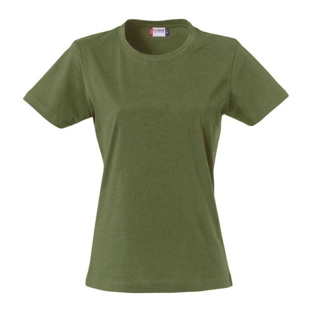Clique Womens/Ladies Plain T-Shirt / Army Green